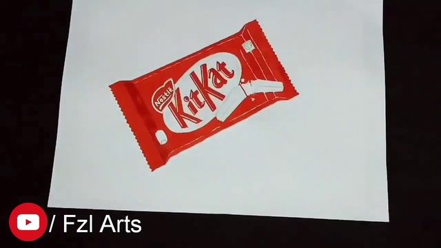 How to draw Kit Kat step by step easy| Fzl Arts смотреть онлайн