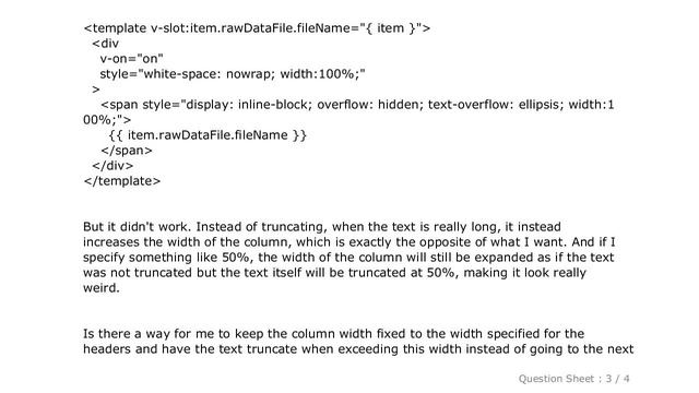 HTML : Vuetify Data Table: Ellipsis overflow for specific columns смотреть онлайн