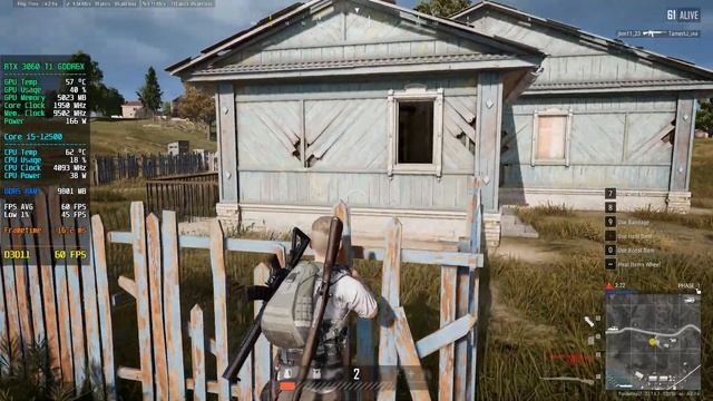 PUBG: BATTLEGROUNDS - 60 FPS Ultra Settings | RTX 3060 Ti GDDR6X + I5-12500 + DDR5