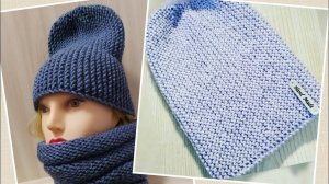 Шапка бини спицами, вяжем боковыми клиньями.