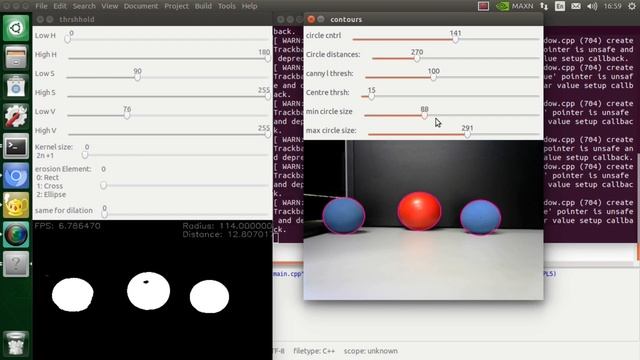 Demonstrating masking and detection of ball with OpenCV смотреть онлайн