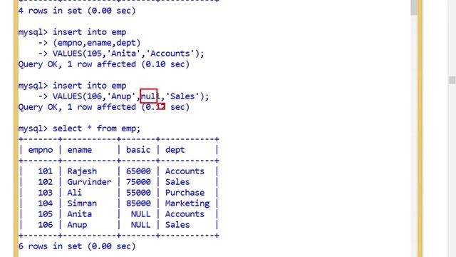 Null value in MySQL смотреть онлайн
