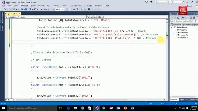 Excel Table Formatting with SUBTOTAL Function using EPPlus .Net Library - Part-15(B) смотреть онлайн