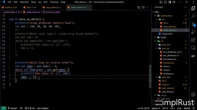 ch3 p20.2 - more on while loop in rust - by implRust смотреть онлайн