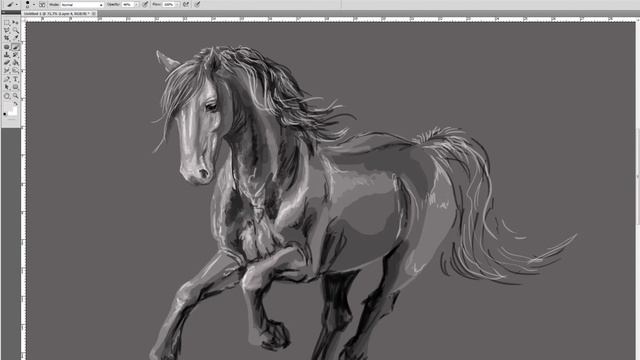 Horse digital painting - Photoshop смотреть онлайн