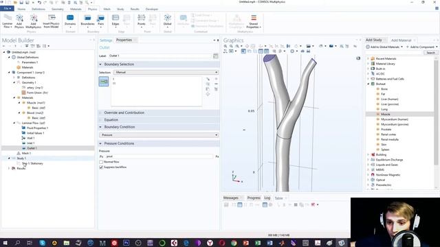 Видеоурок Comsol Ламинарный поток Laminar Fluid смотреть онлайн