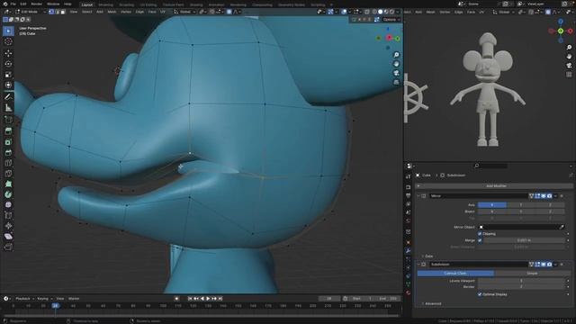 Микки Маус в Blender 4.0 смотреть онлайн