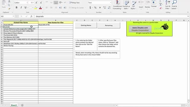 Renaming and read series Files in a Folder automatically by Excel смотреть онлайн