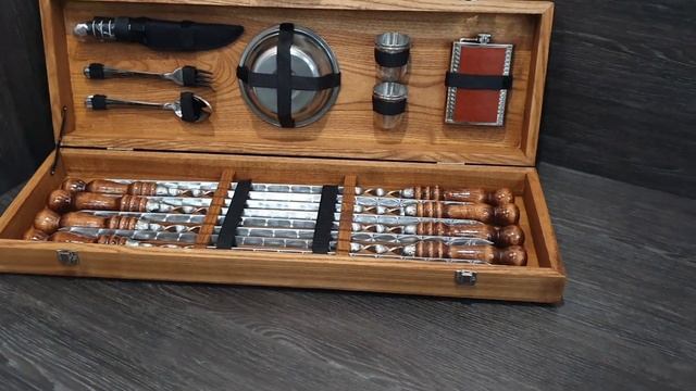 Набор шампуров в чемодане из Ясеня! смотреть онлайн