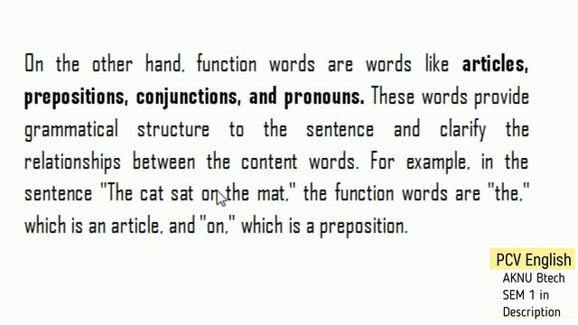 Content words and Function words in Telugu I AKNU Btech Sem1 English смотреть онлайн