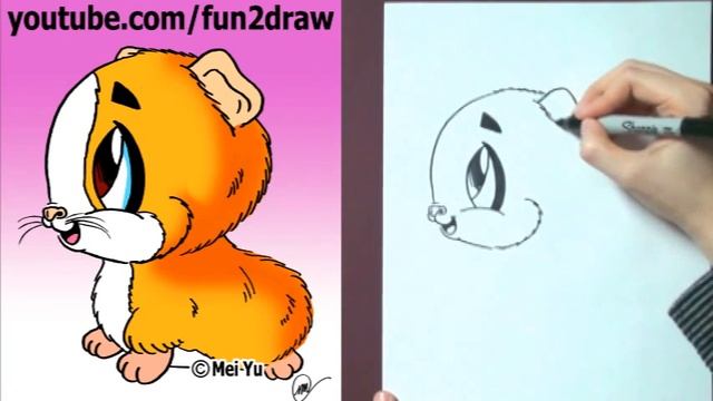 How to Draw Cartoon Animals : How to Draw a Guinea Pig - Online Drawing Tutorials - Fun2draw смотреть онлайн