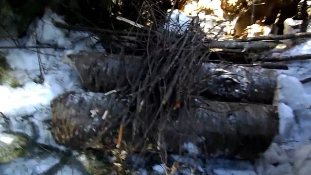 Building A Primative Winter Survival Shelter With Only An Axe 2 смотреть онлайн
