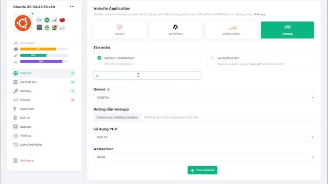 XVPS.io - Thêm website vào VPS - One click hỗ trợ Laravel, WordPress, Webapps смотреть онлайн