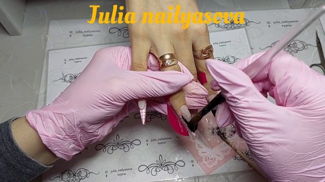 Делаю выкладной френч из замешенного чёрного полигеля! Длинные острые ногти! Nail extensions! Ногти смотреть онлайн