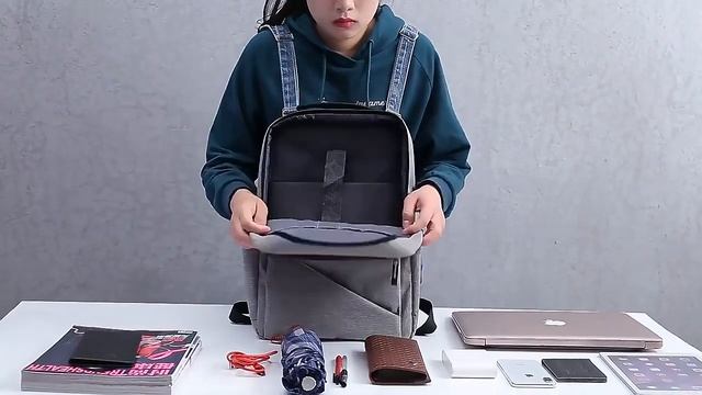 Школьный/мужской/подростковый вместительный рюкзак для ноутбука с USB смотреть онлайн