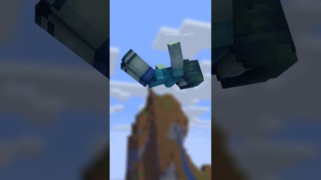 Minecraft Zombie Girl Falling - minecraft animation #shorts смотреть онлайн