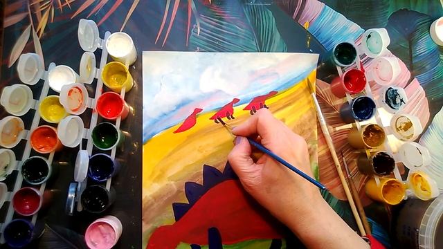 Динозаврик в цветах. смотреть онлайн