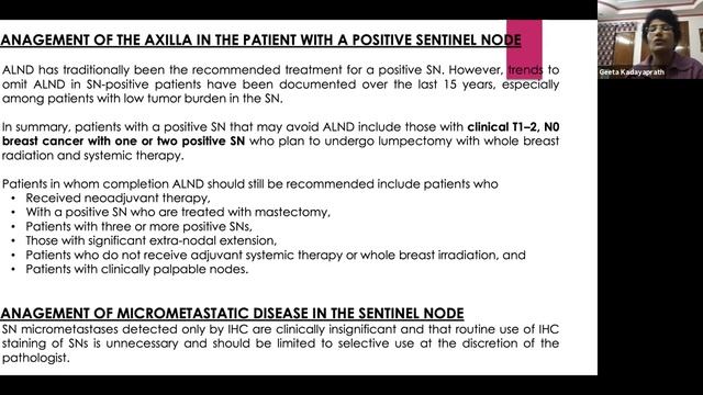 Sentinel lymph node biopsy in Ca Breast- Dr Geeta Kadayaprath смотреть онлайн