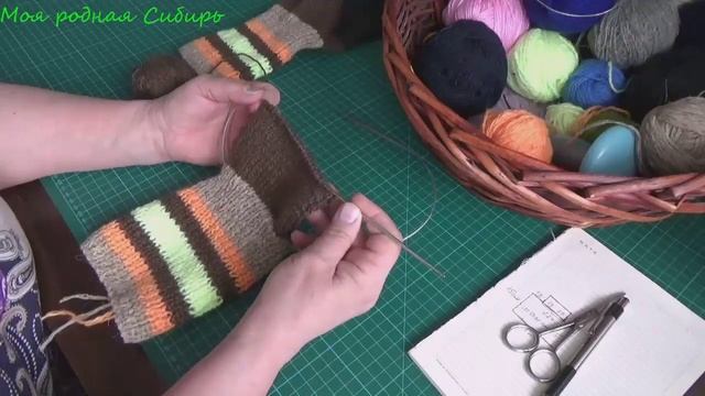 Как связать носки на двух спицах с прямой пяткой - ч.1 вяжем манжету и пятку. смотреть онлайн