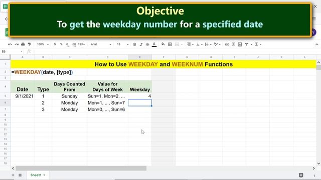 Google Sheets | WEEKDAY | WEEKNUM | Function | How to Use | Spreadsheet Tutorial | Example смотреть онлайн