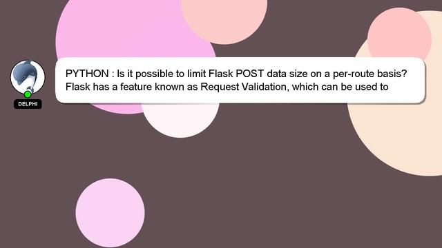 PYTHON : Is it possible to limit Flask POST data size on a per-route basis? смотреть онлайн