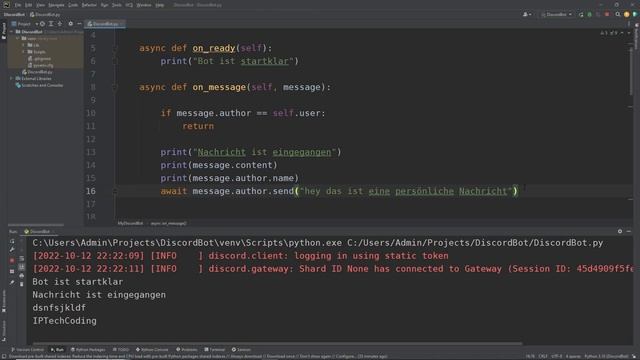 Eingehende Nachrichten Verarbeiten | Discord Bot in Python Programmieren #2 смотреть онлайн