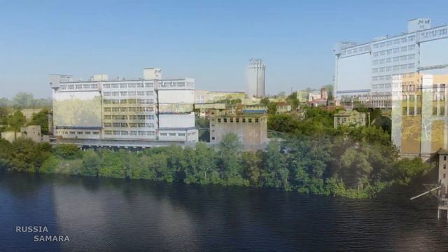 Дорожная развязка на Фрунзенском мосту / река Самара / Russia смотреть онлайн