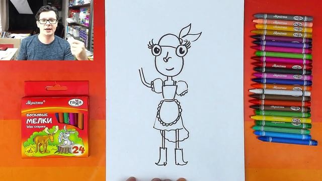 Как нарисовать Муху Цокотуху - учимся рисовать с РыбаКит смотреть онлайн