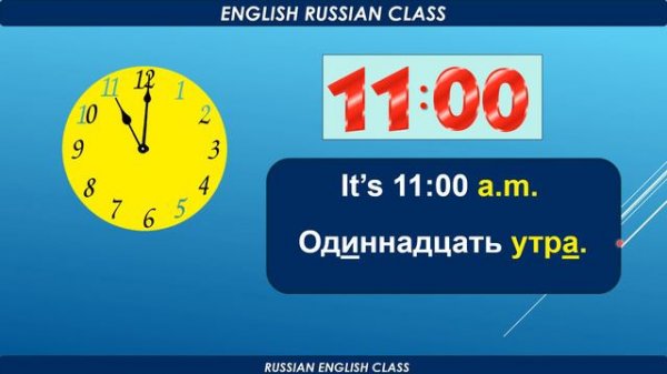 TIME AM / PM IN ENGLISH AND RUSSIAN // ВРЕМЯ В АНГЛИЙСКОМ И РУССКОМ.