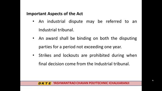 Introduction of Industrial Dispute Act, 1947 смотреть онлайн