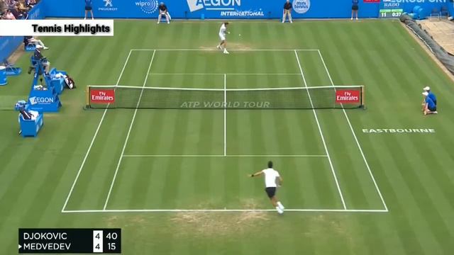 Novak Djokovic vs Daniil Medvedev. Eastbourne 2017. Tennis Highlights смотреть онлайн