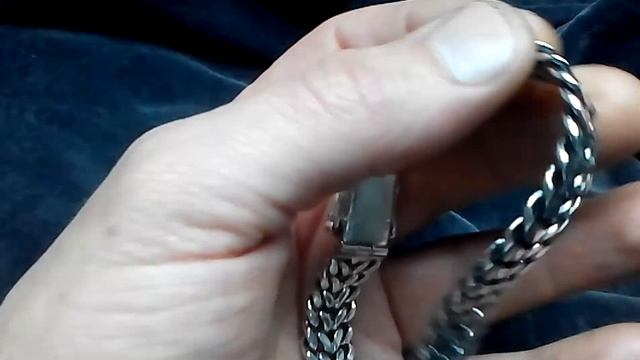 Браслет из серебра ручной работы двойной панцирь черненый, вес 50 грамм. Видеообзор смотреть онлайн