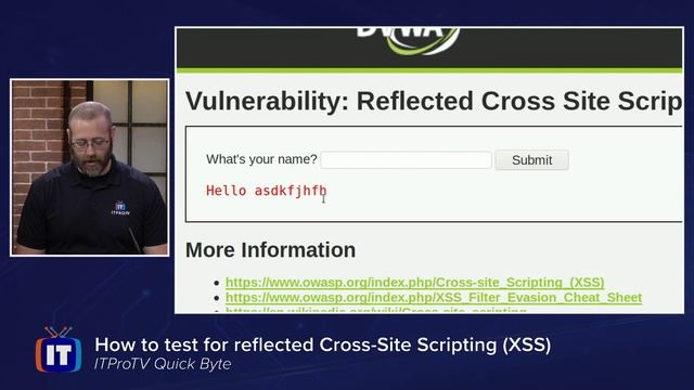 How to Test for Reflected Cross-Site Scripting (XSS) | An ITProTV QuickByte смотреть онлайн
