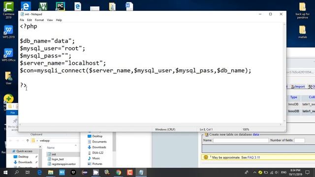 Initialization to phpadmin using php and sql code смотреть онлайн