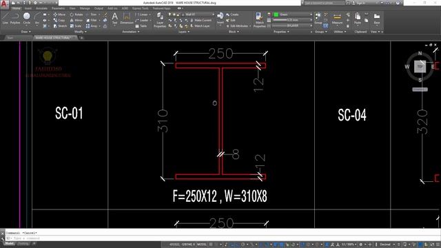 Steel Strecture Detailing & Drafting Class-01_Steel i-Column Layout Plan & Schedule in AutoCAD. смотреть онлайн