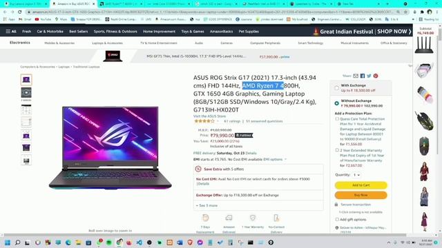 Asus Rog Strix G17 VS Lenovo Legion 5 Laptop | Best Gaming Laptop Under 80k in Hindi смотреть онлайн