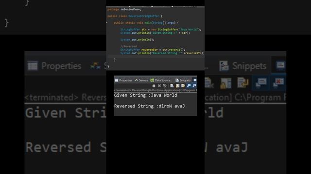 Reverse a String Using String Buffer/ String Builder || Java Program смотреть онлайн