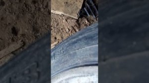 Установка жигулёвских колёс на заводскую  тележку для мотоблока1