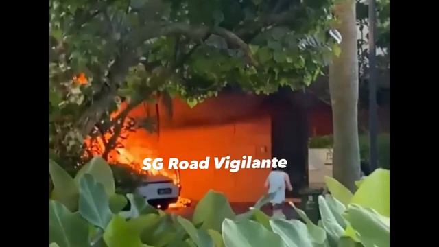 12may2023 #smk207J porsche boxer bbq after golf buggy parked beside caught fire during charging смотреть онлайн