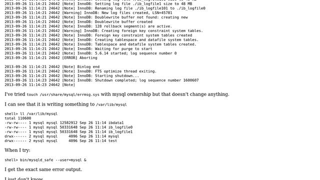 Unix & Linux: MySQL aborting during initial db installation смотреть онлайн