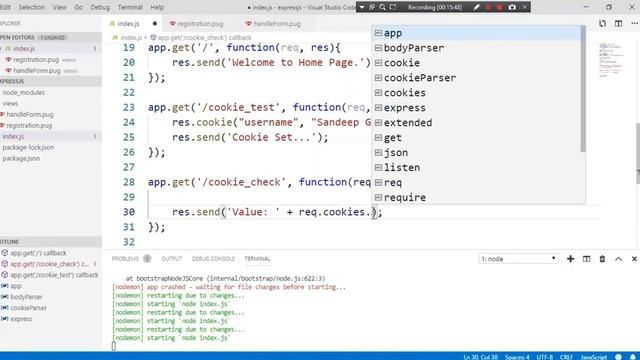 ExpressJS Tutorial - 27 - How To Use Cookies - Hindi смотреть онлайн