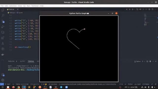 Happy Valentine Day | Drawing Heart using Python Turtle смотреть онлайн