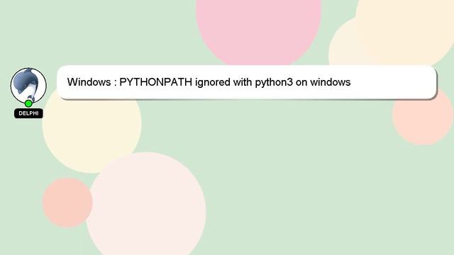 Windows : PYTHONPATH ignored with python3 on windows смотреть онлайн