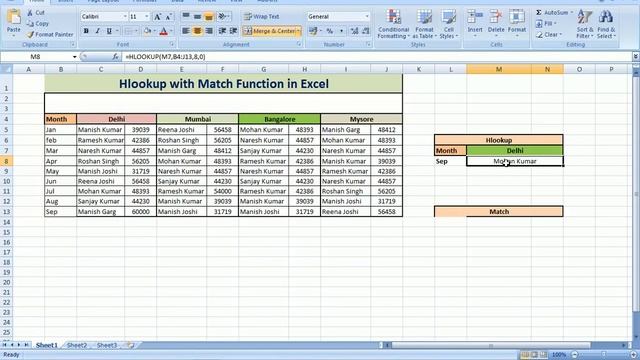 Hlookup with Match Function in Excel#hlookup #match #matchfunction #match formula in Excel смотреть онлайн