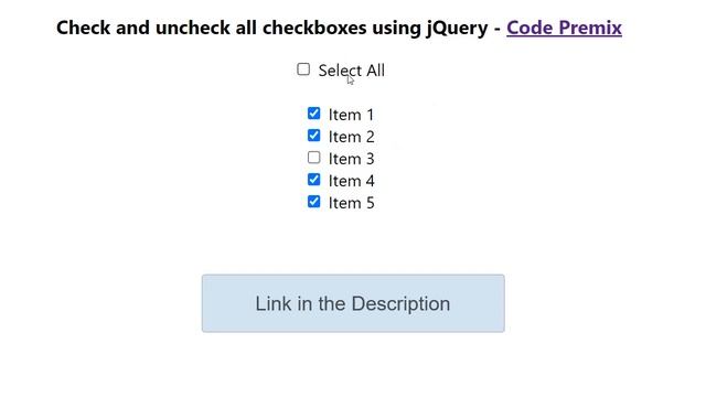 Check and uncheck all checkboxes using jQuery | Output смотреть онлайн