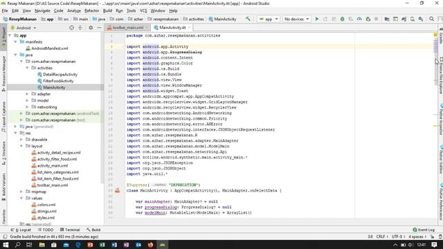 Tutorial Membuat Aplikasi Resep Makanan dengan Android Studio смотреть онлайн