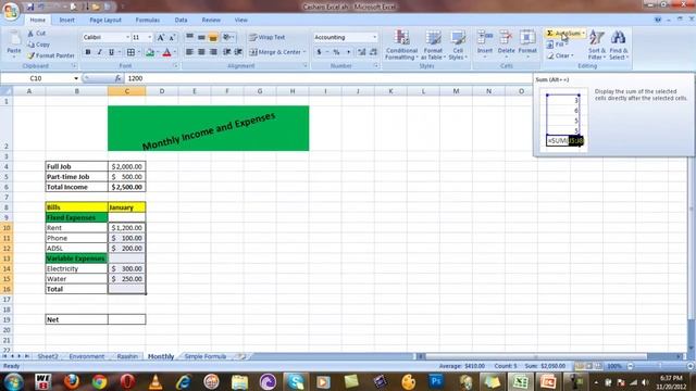 Lesson 09 Simple formulas - Microsoft Excel 2007 - Sahalsoftware смотреть онлайн