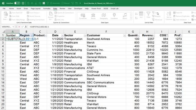 Excel - Numbering Visible Rows in Filtered List (with SUBTOTAL Function) - Episode 2503 смотреть онлайн