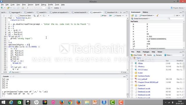 finding cube root using bisection method and implementation in R language смотреть онлайн