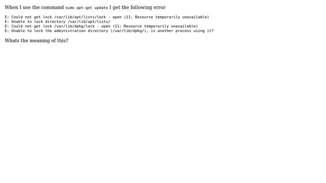 Ubuntu: sudo apt-get update not working could not lock смотреть онлайн